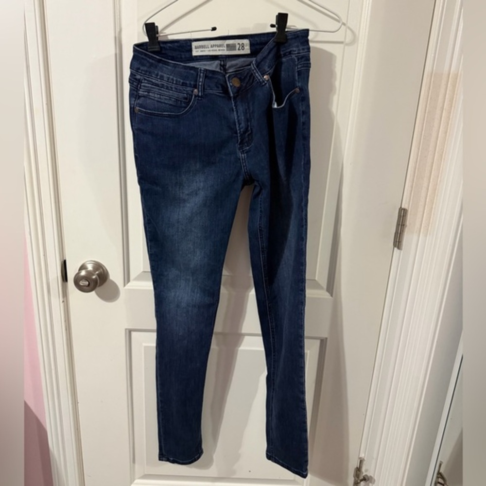 Barbell Apparel Slim Athletic Fit Jeans Dark Wash Denim Size 28